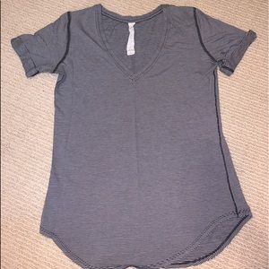 Lu lu lemon black and white v neck tee